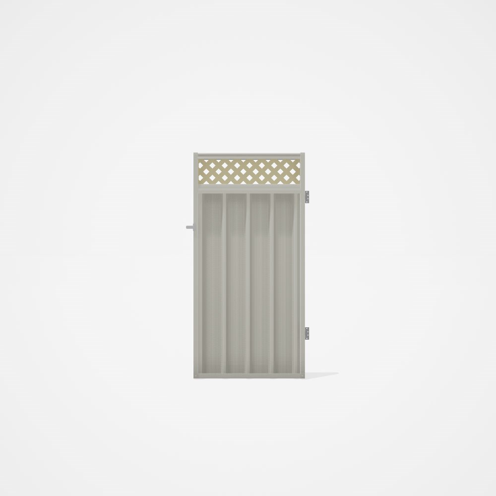 Good Neighbour® Superdek® Screen Top Single Gate Premium .35 BMT 1.8m High Sheet: Off White, Frame: 