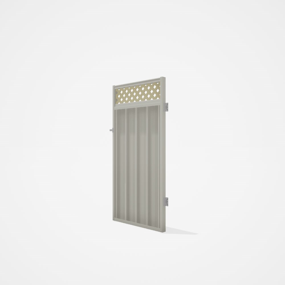 Good Neighbour® Superdek® Screen Top Single Gate Premium .35 BMT 1.8m High Sheet: Off White, Frame: 