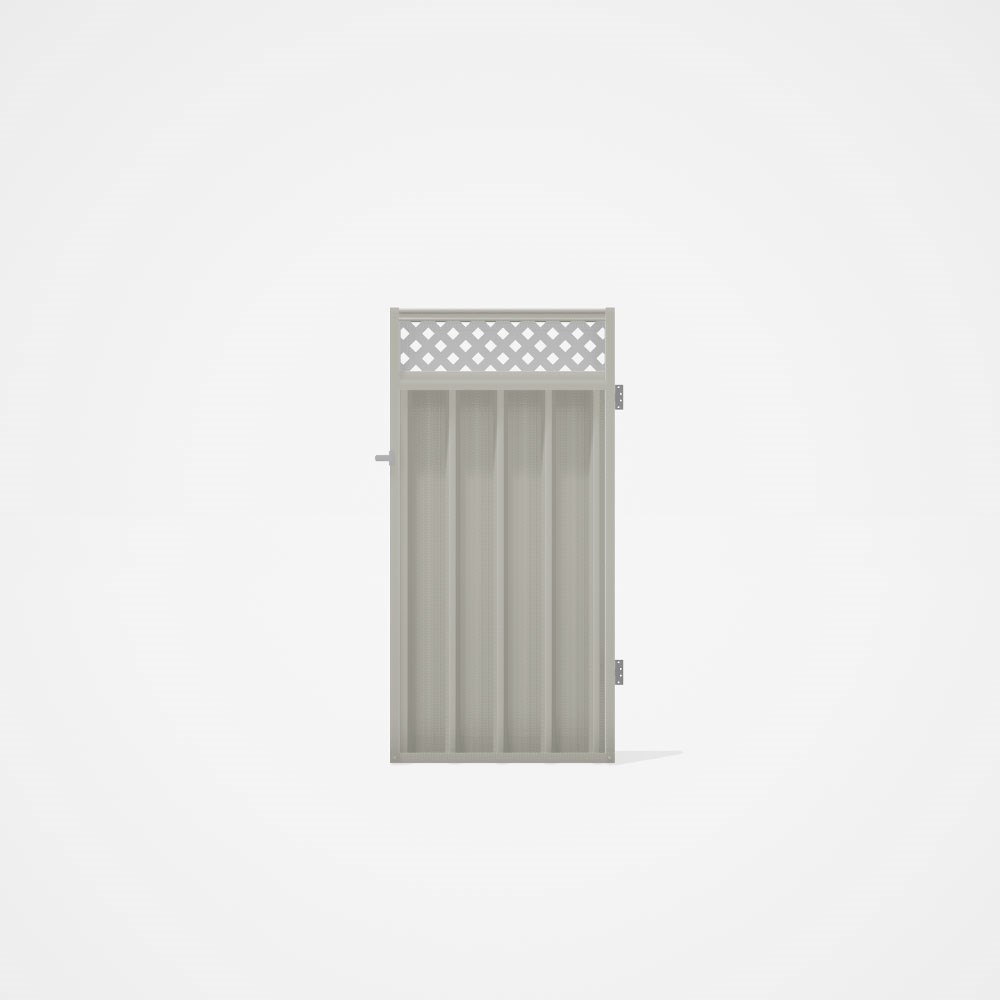 Good Neighbour® Superdek® Screen Top Single Gate Premium .35 BMT 1.8m High Sheet: Off White, Frame: 
