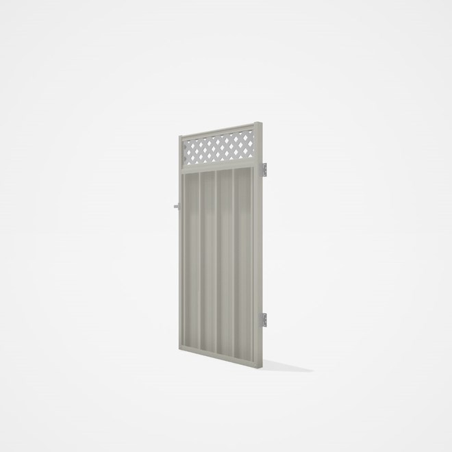 Good Neighbour® Superdek® Screen Top Single Gate Premium .35 BMT 1.8m High Sheet: Off White, Frame: 