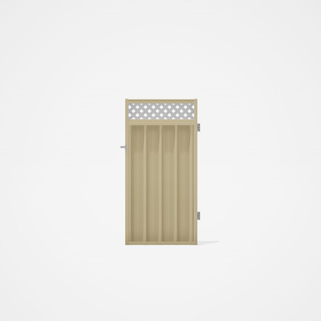Good Neighbour® Superdek® Screen Top Single Gate Premium .35 BMT 1.8m High Sheet: Primrose, Frame: P