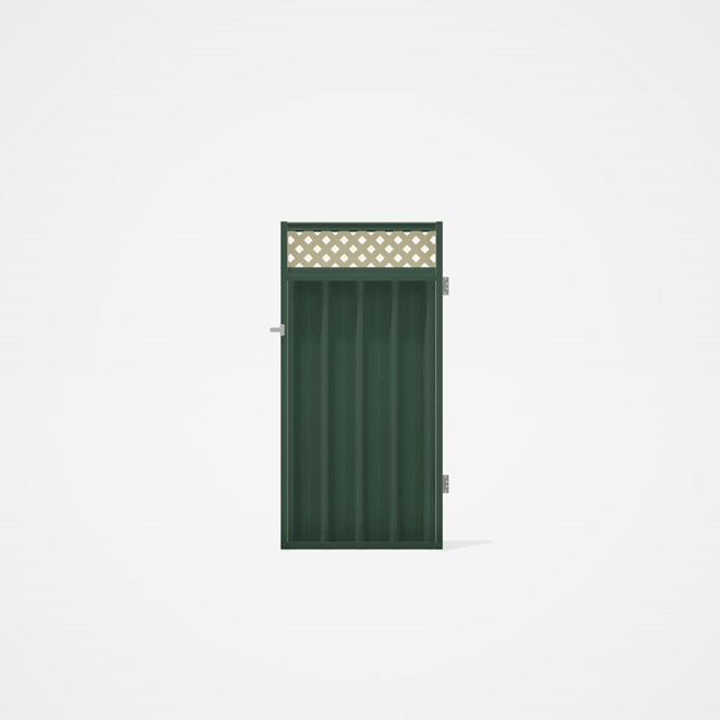 Good Neighbour® Superdek® Screen Top Single Gate Premium .35 BMT 1.8m High Sheet: Rivergum, Frame: R