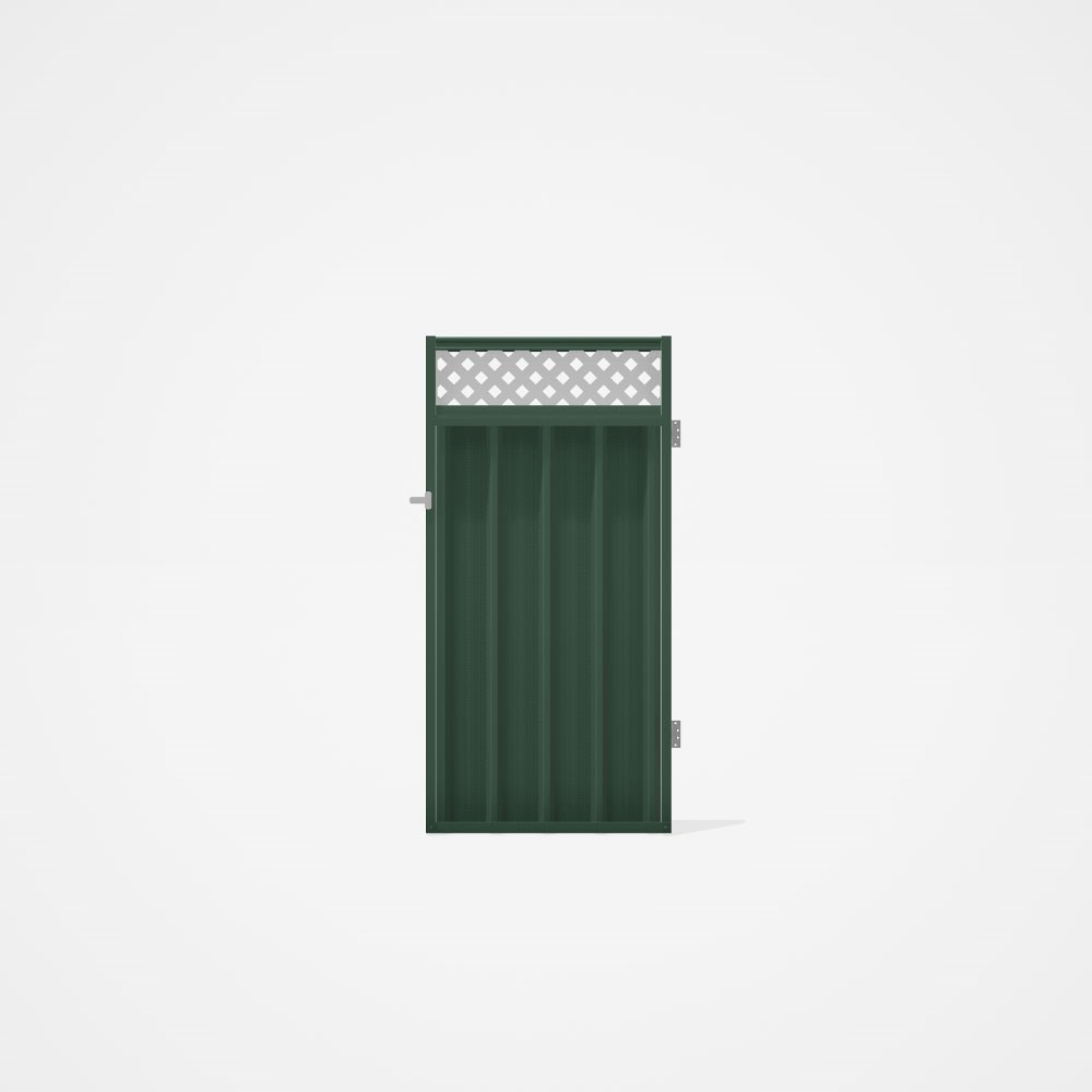 Good Neighbour® Superdek® Screen Top Single Gate Premium .35 BMT 1.8m High Sheet: Rivergum, Frame: R
