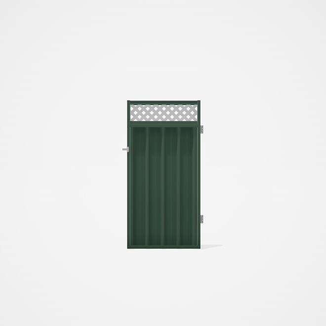 Good Neighbour® Superdek® Screen Top Single Gate Premium .35 BMT 1.8m High Sheet: Rivergum, Frame: R