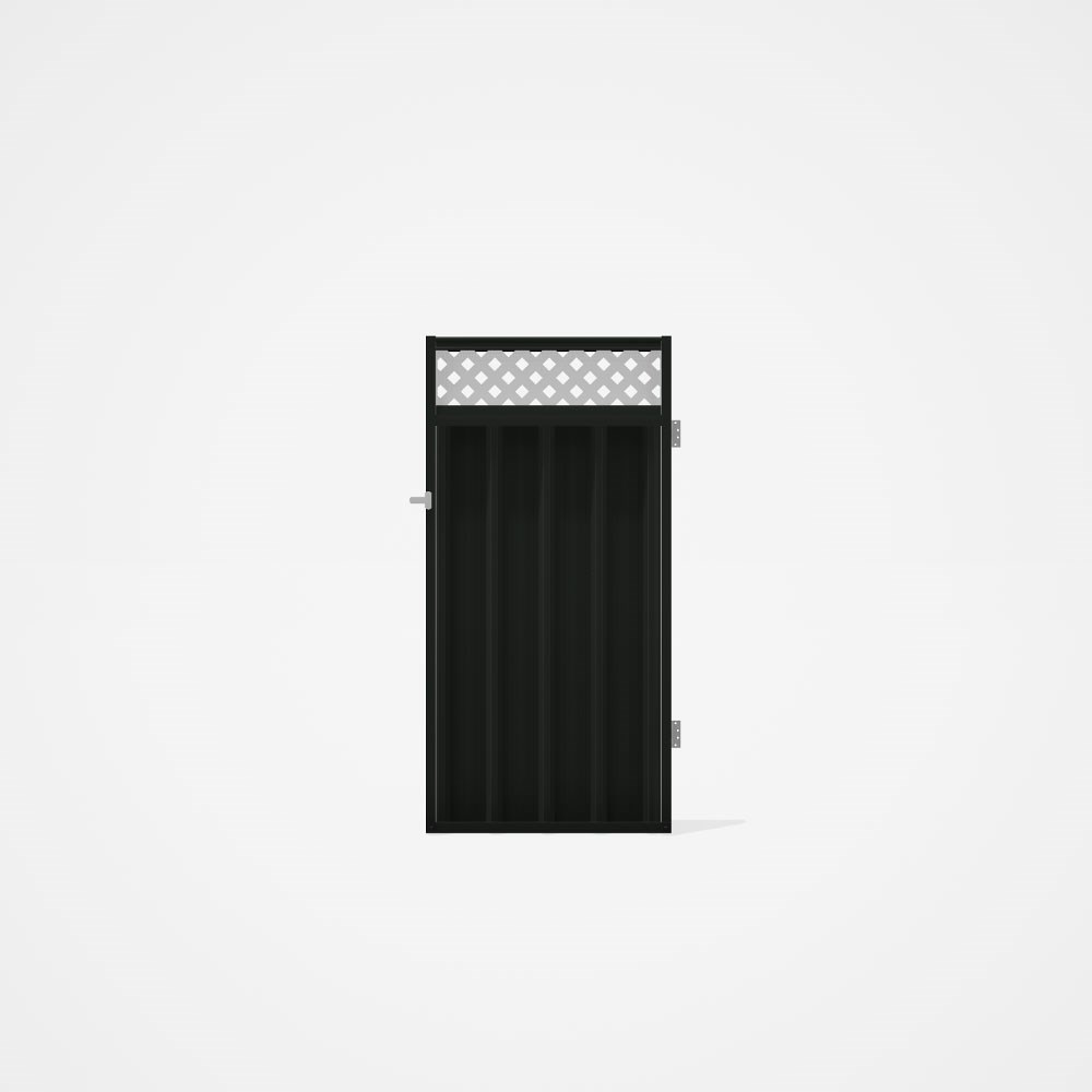 Good Neighbour® Superdek® Screen Top Single Gate Premium .35 BMT 1.8m High Sheet: Slate Grey, Frame: