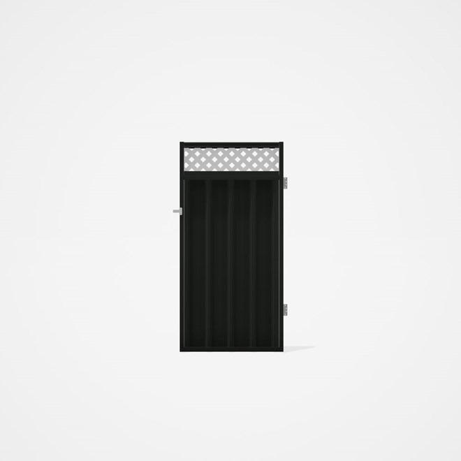 Good Neighbour® Superdek® Screen Top Single Gate Premium .35 BMT 1.8m High Sheet: Slate Grey, Frame: