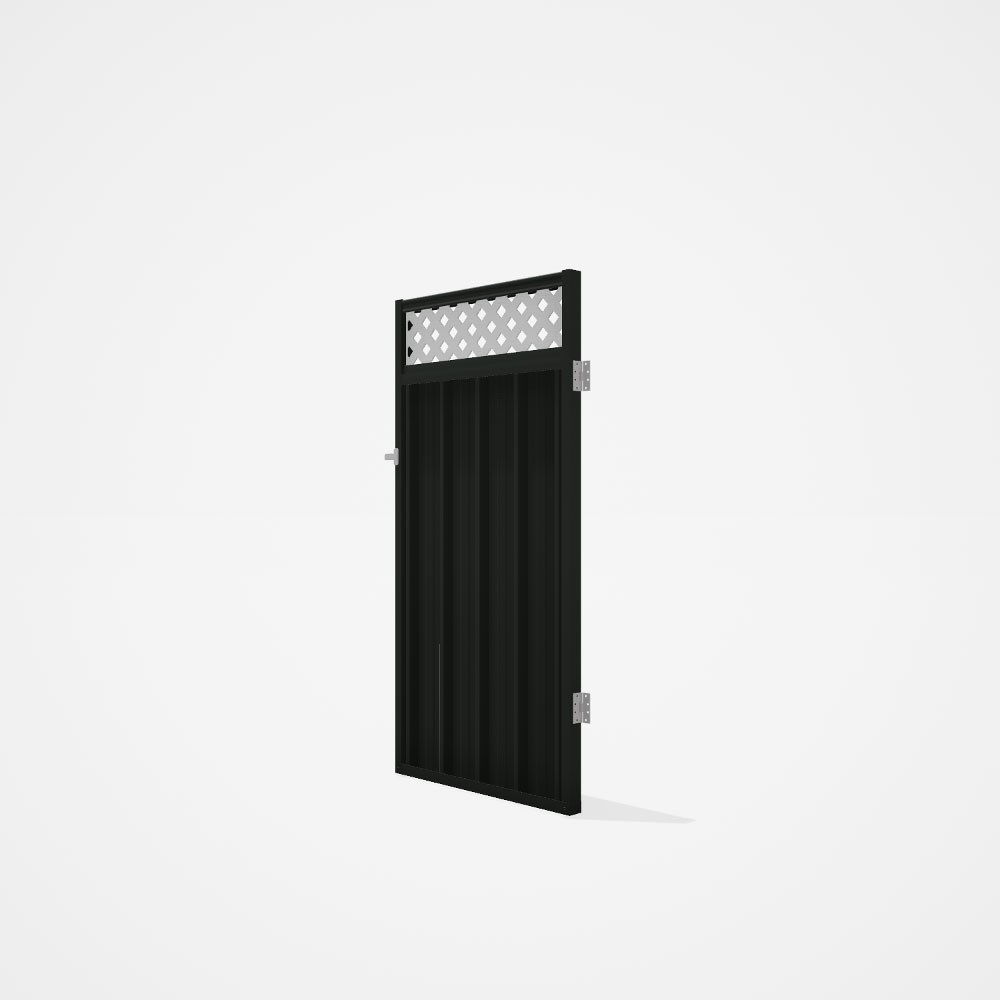Good Neighbour® Superdek® Screen Top Single Gate Premium .35 BMT 1.8m High Sheet: Slate Grey, Frame: