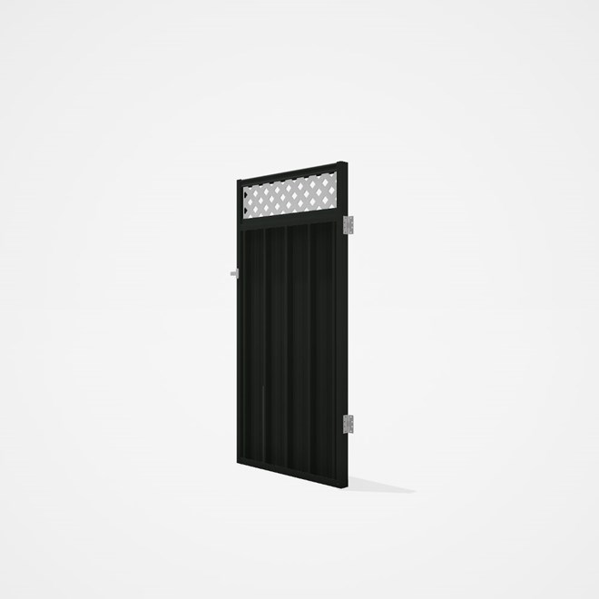 Good Neighbour® Superdek® Screen Top Single Gate Premium .35 BMT 1.8m High Sheet: Slate Grey, Frame: