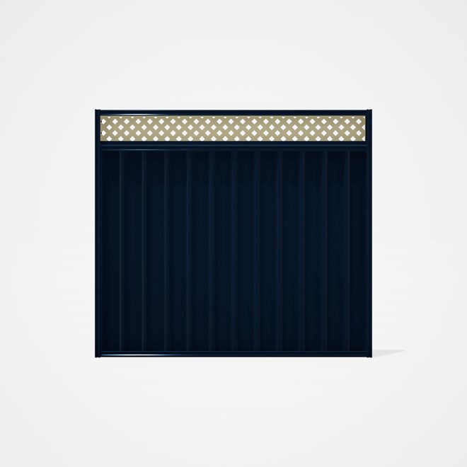 Good Neighbour® Superdek® Screen Top Extension Panel Frame: Mountain Blue, Lattice: Cream