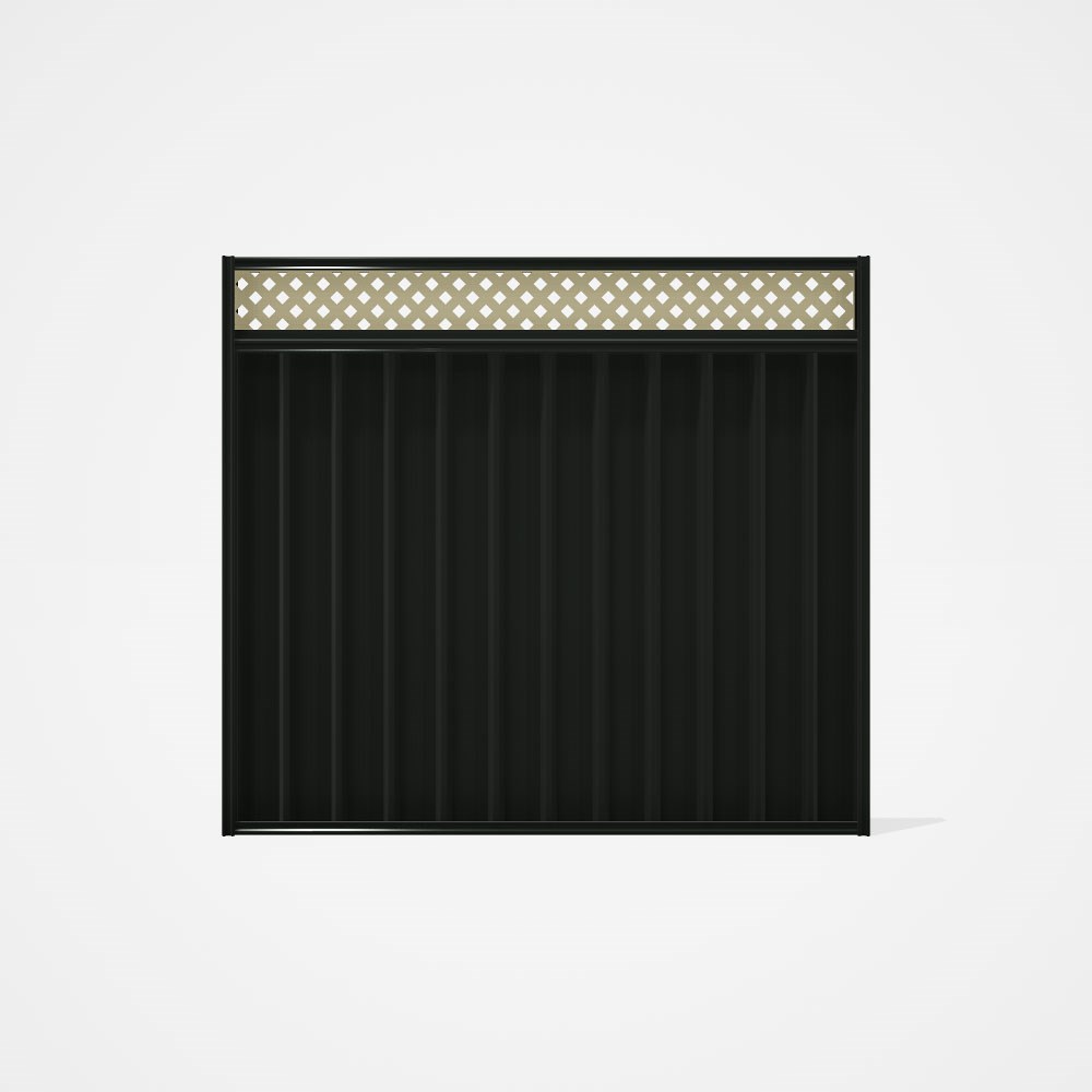 Good Neighbour® Superdek® Screen Top Extension Panel Frame: Slate Grey, Lattice: Cream