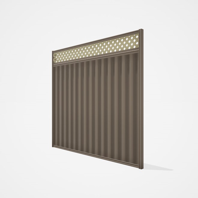 Good Neighbour® Wavelok® Screen Top Extension Panel Frame: Beige, Lattice: Cream