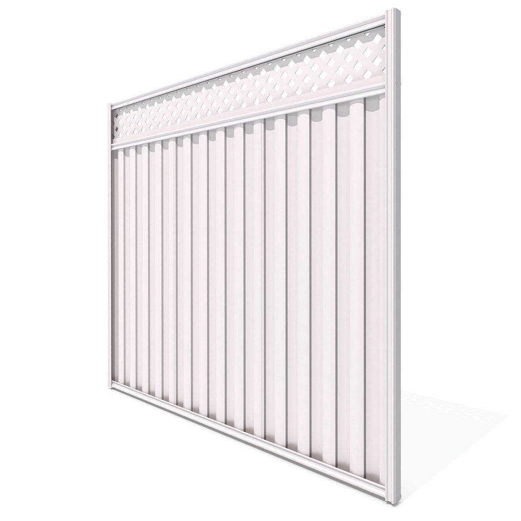 Good Neighbour® Lattice Screen Top Wavelok® Panel Standard .32 BMT 1.5m High Sheet: Slate Grey, Fram