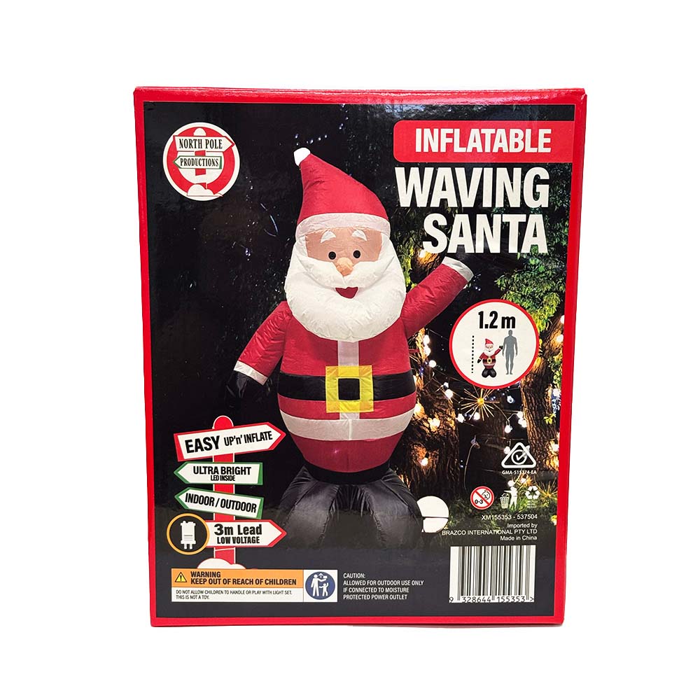 Inflatable Waving Santa 120cm