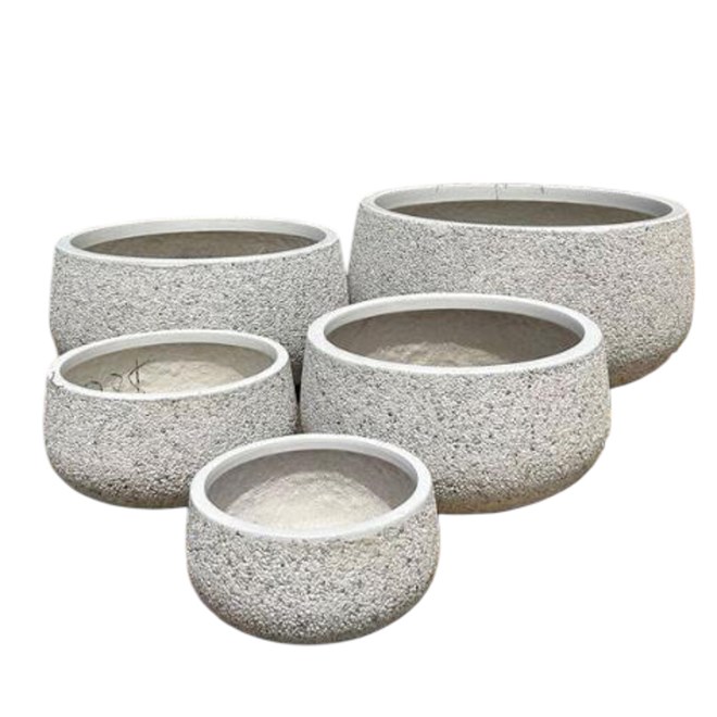 Northcote Pottery Andy Bowl Pot 62X31cm White Pebble