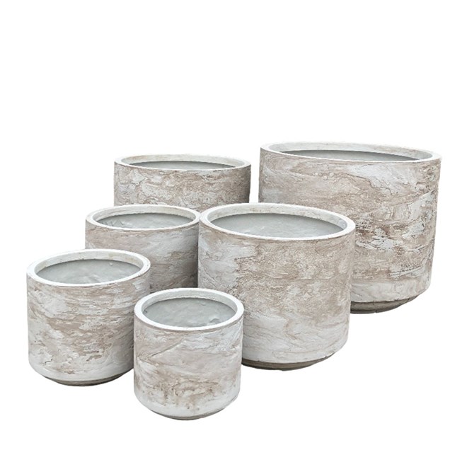 Northcote Pottery Fynn Pot 43X38cm White Pietra