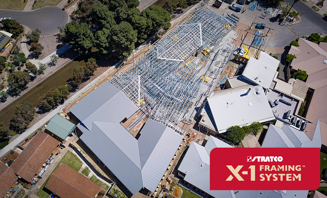 Overhead view of the X-1 Framing for the Uniting SA Village
